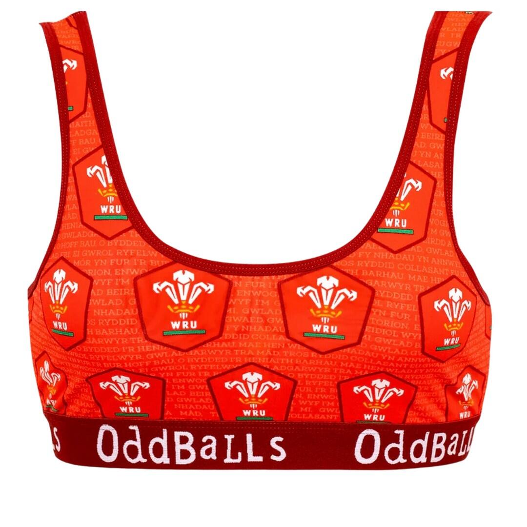 ODDBALLS Womens/Ladies Home Welsh Rugby Union Bralette (Red)