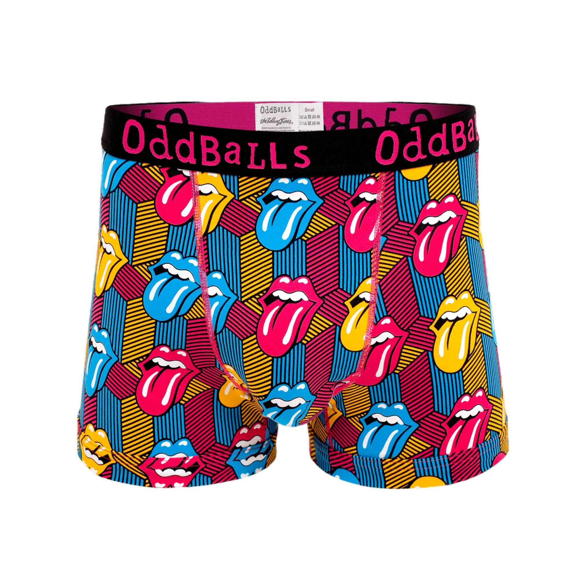 ODDBALLS Mens Retro The Rolling Stones Boxer Shorts (Multicoloured)
