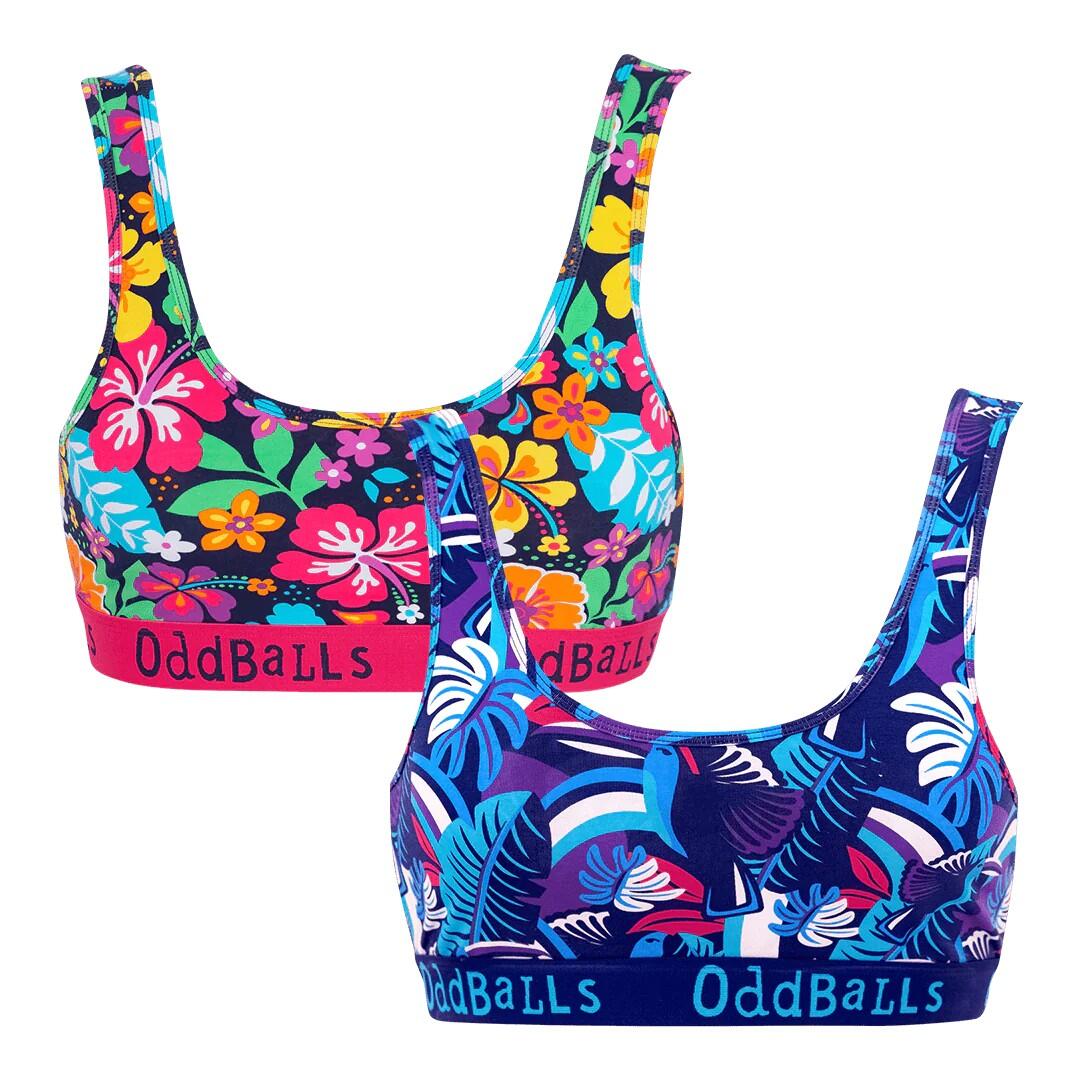 ODDBALLS Womens/Ladies Tropical Bralette (Pack of 2) (Multicoloured)