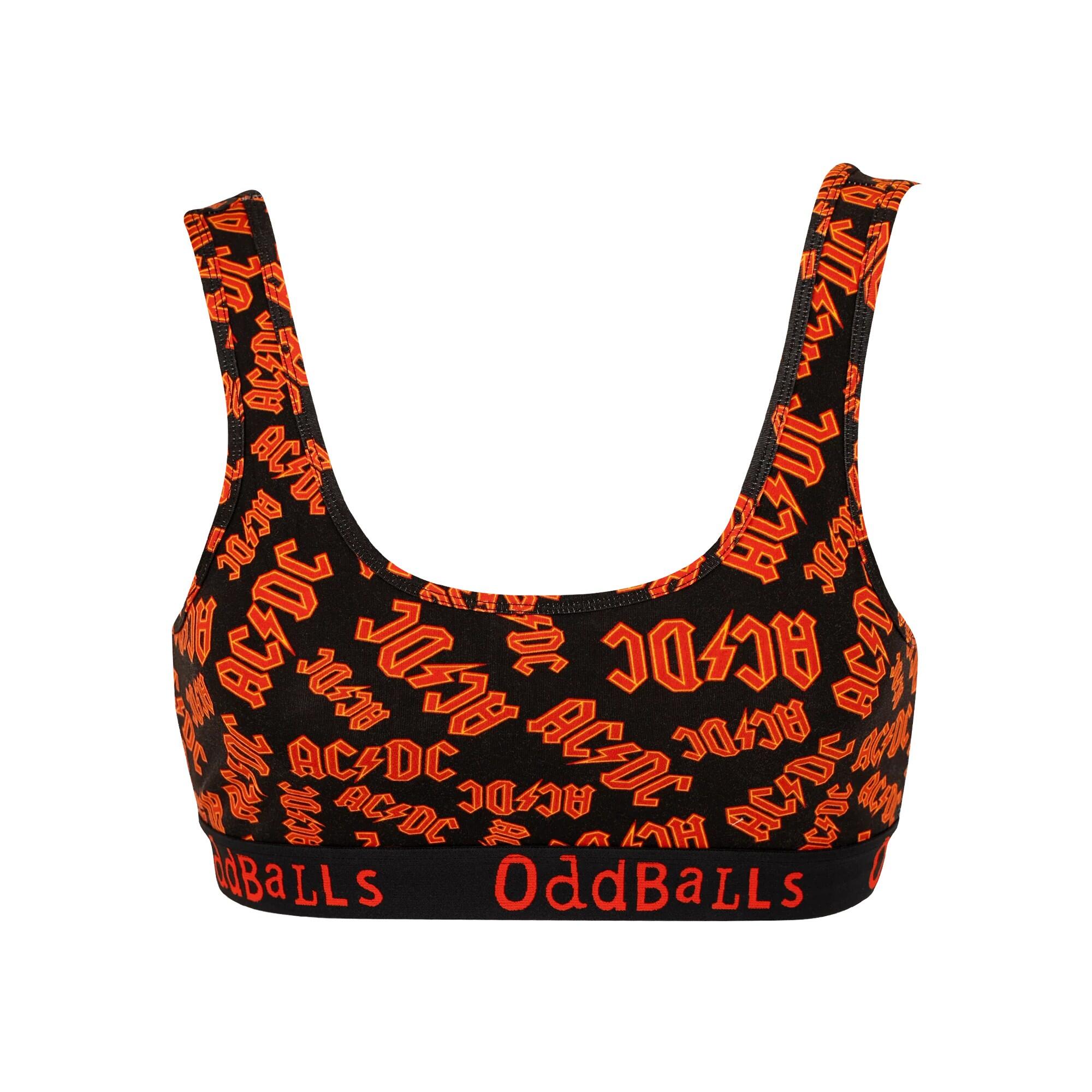 Womens/Ladies AC/DC Bralette (Red/Black) 1/3