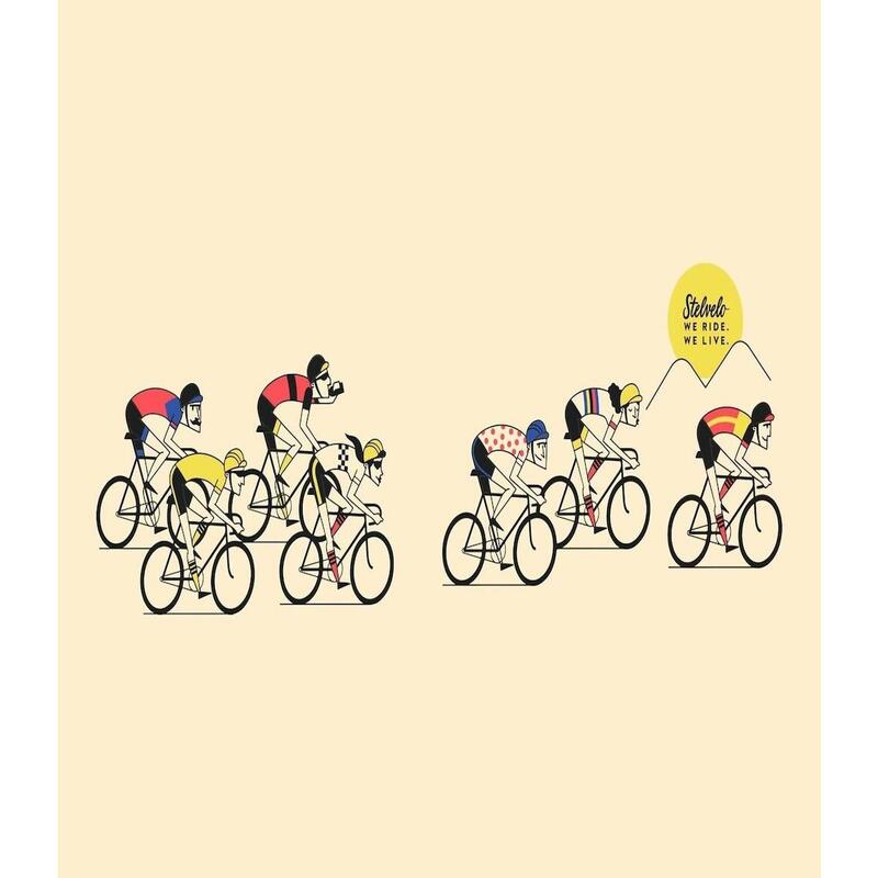 Camiseta Ciclismo Mujer Echelón Stelvelo Manga Corta Crema