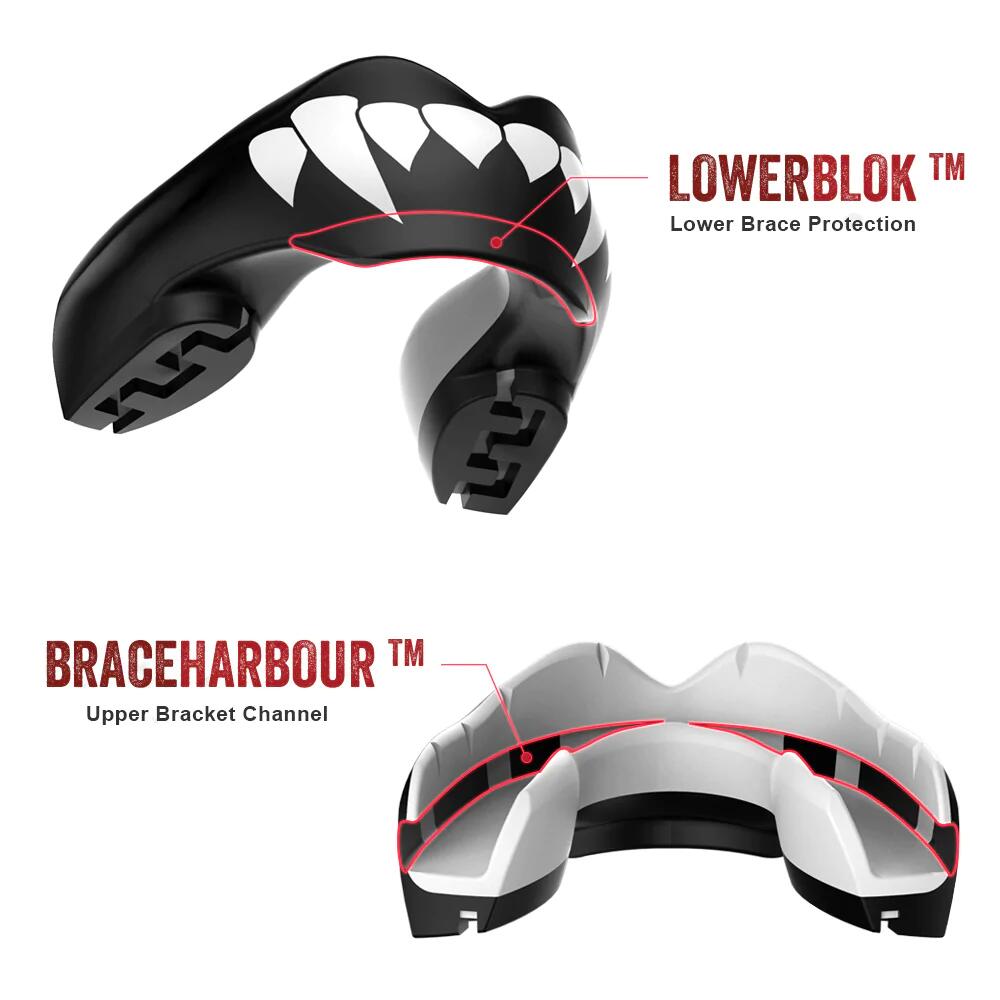 Protector Bucal Negro Safejawz Ortho Series Para Brackets 'fangz' 7/7