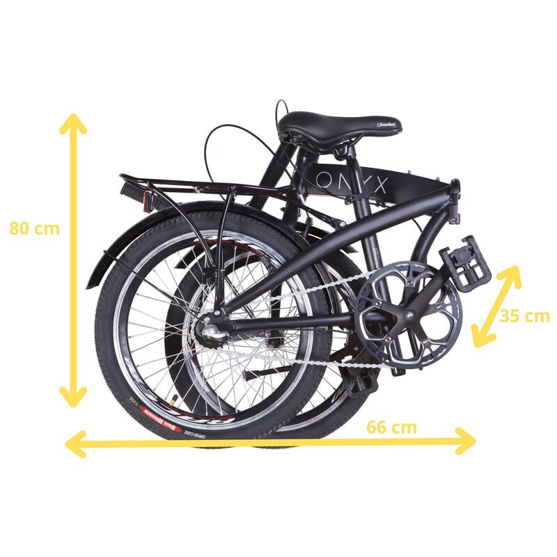 Bicicletă pliabilă Onyx 20", Aluminiu, 130-180 cm, 7 viteze, Alb/Gri