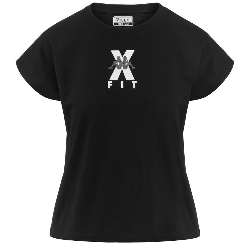 T-Shirt maglia Kappa da donna Pro KOMBAT WKT EBURA nera