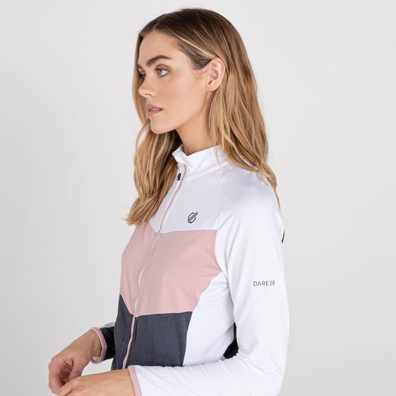 Elation Femme Ski Couche intermédiaire stretch - Blanc / Rose / Gris