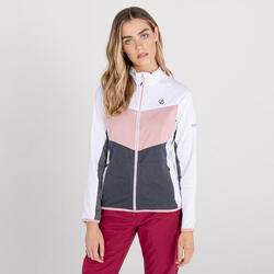 Elation Femme Ski Couche intermédiaire stretch - Blanc / Rose / Gris