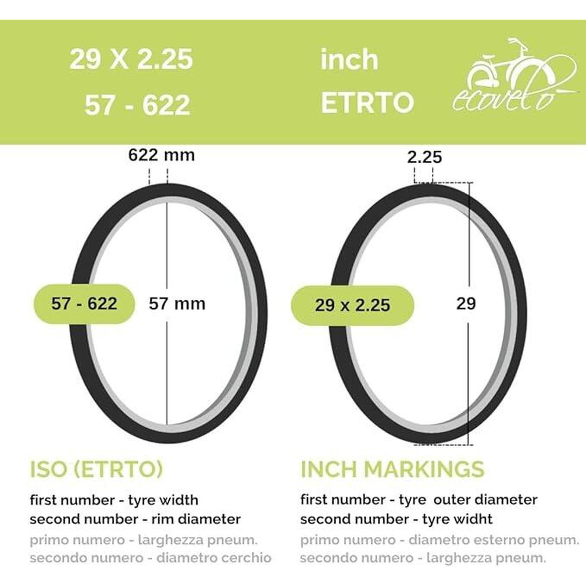 2 Copertoni 29x2.25 (57-622) per bici MTB EV