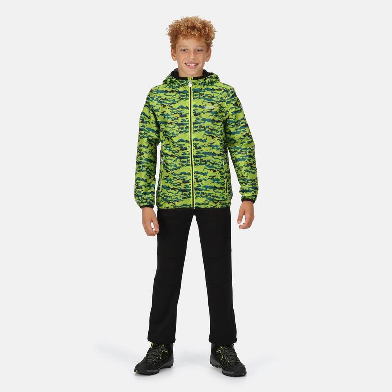 Printed Lever Wanderjacke für Kinder - Grün