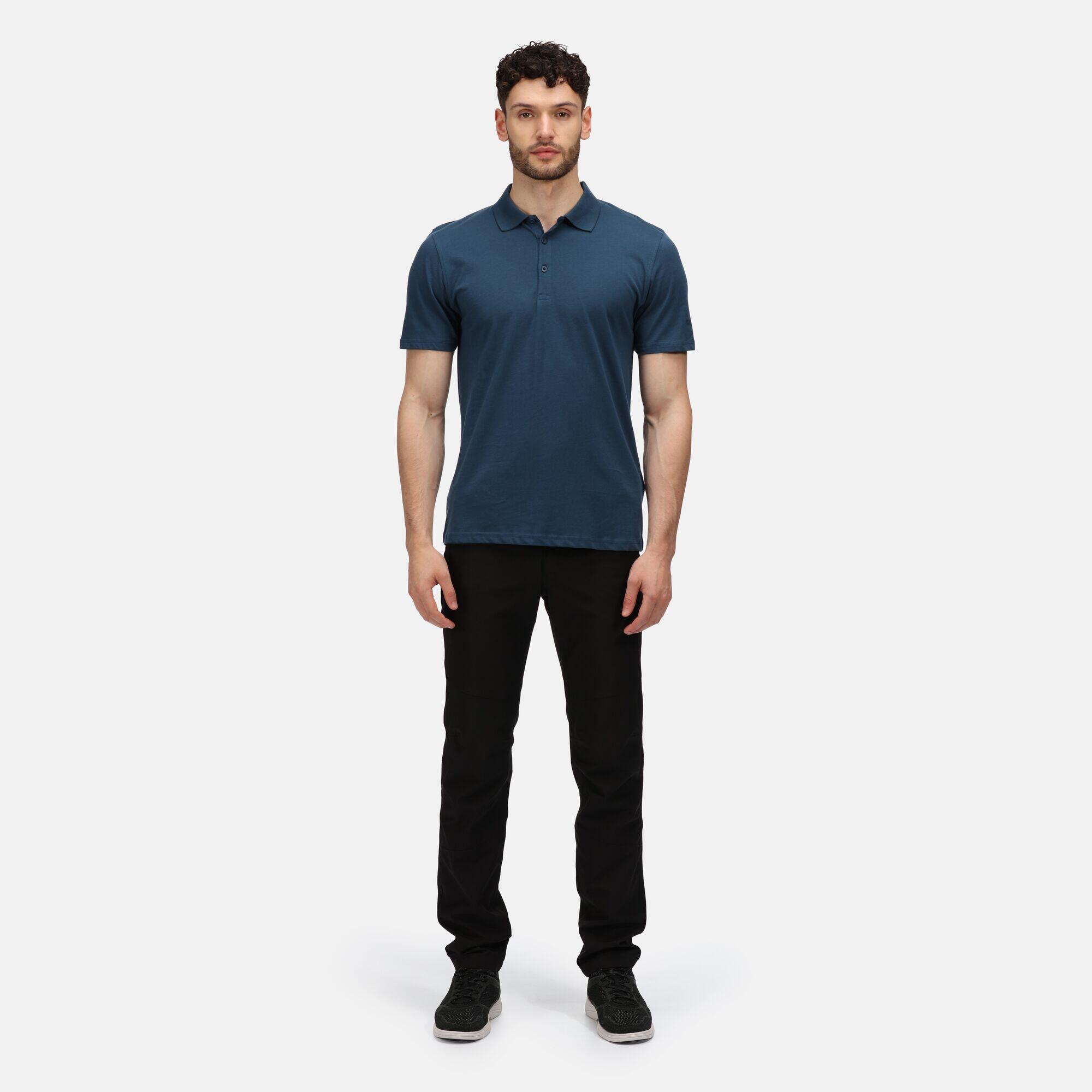 Sinton Men's Fitness Short Sleeve Polo Shirt - Moonlight Denim 3/5