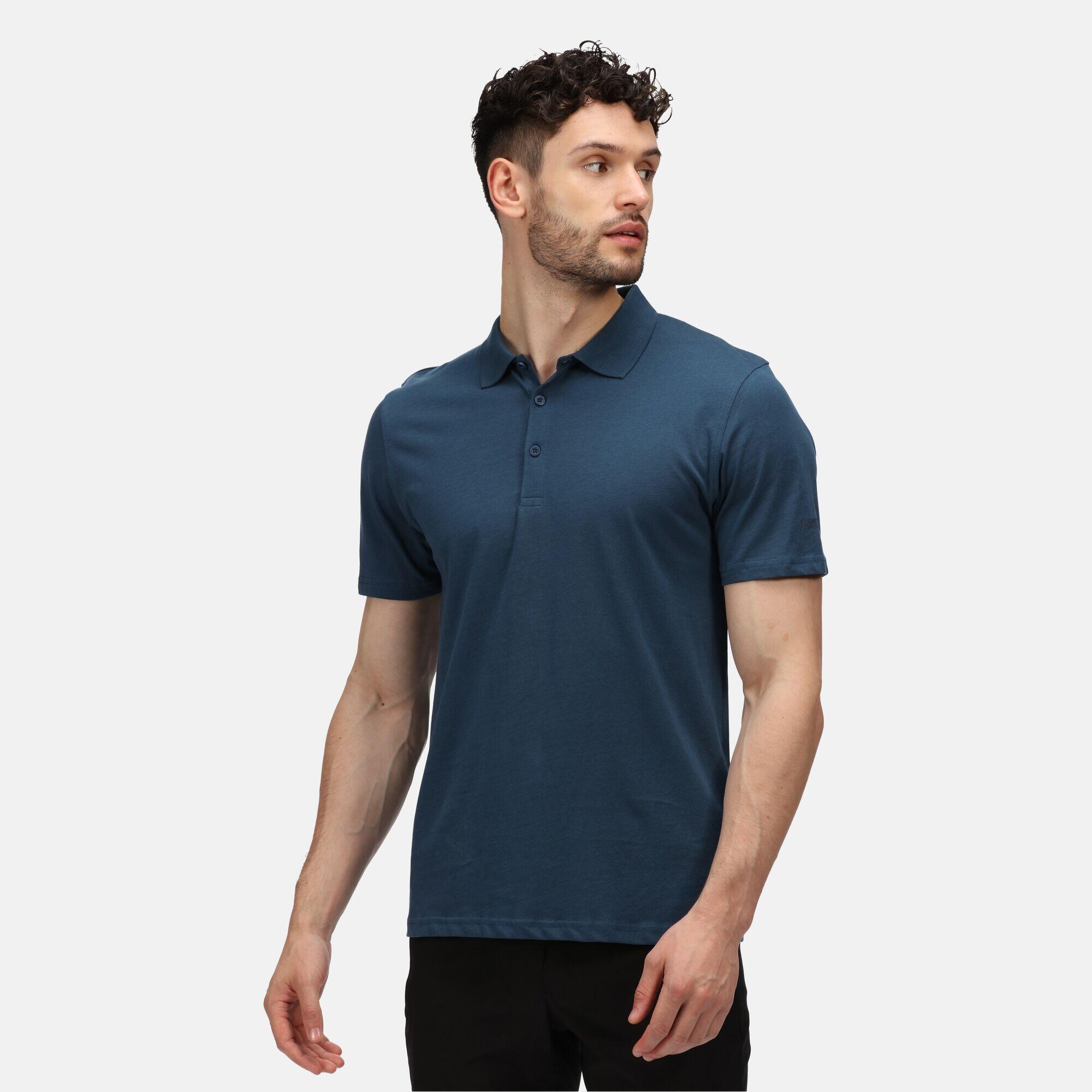 Sinton Men's Fitness Short Sleeve Polo Shirt - Moonlight Denim 1/5