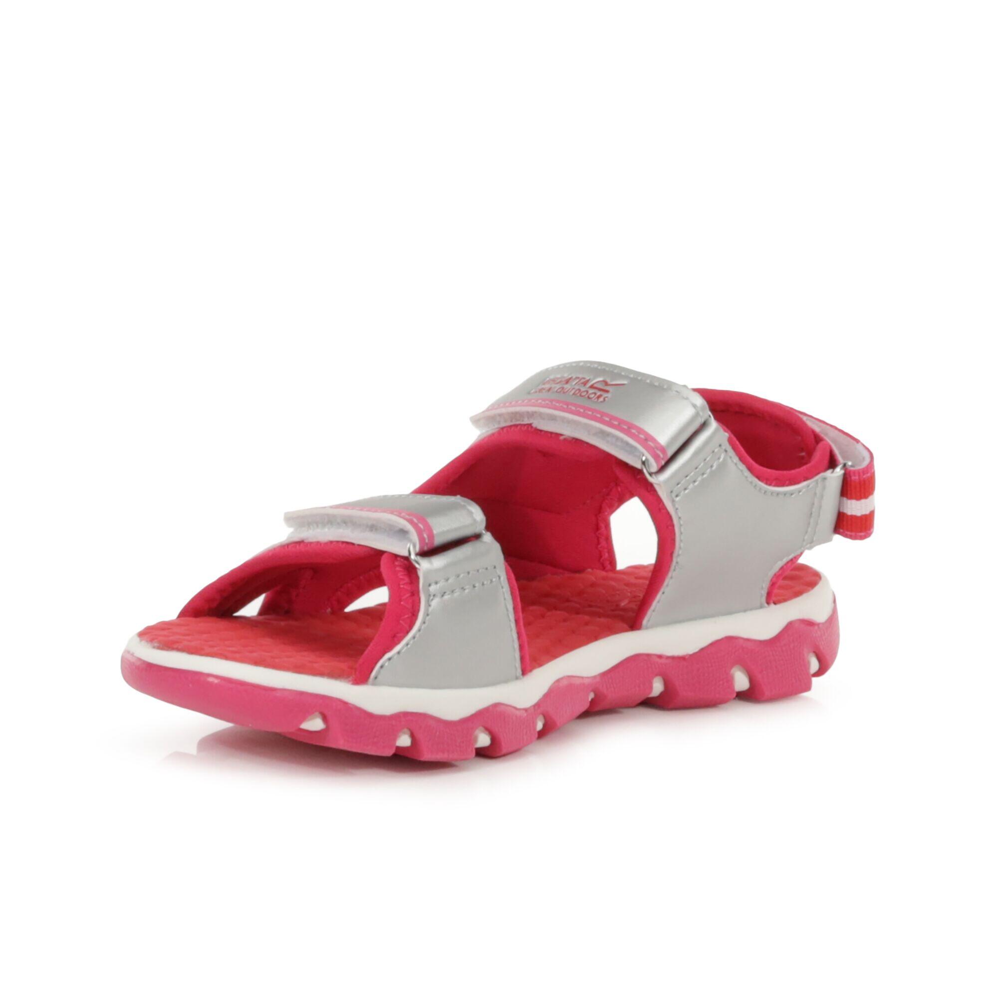 Kota Drift Junior Kids Walking Sandals - Grey / Pink 3/5