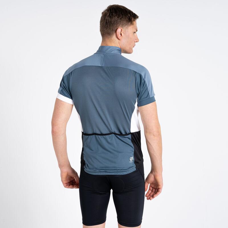 Protraction II T-shirt de cyclisme zippé à manches courtes pour homme - Noir