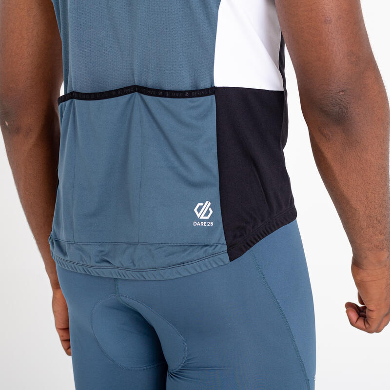 Protraction II T-shirt de cyclisme zippé à manches courtes pour homme - Noir