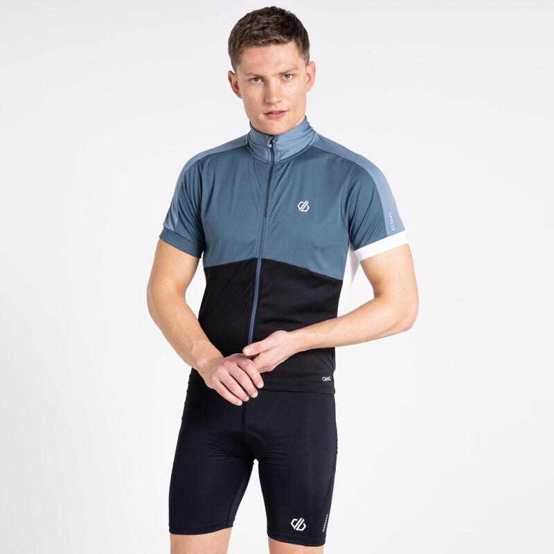 Protraction II T-shirt de cyclisme zippé à manches courtes pour homme - Noir