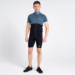 Protraction II T-shirt de cyclisme zippé à manches courtes pour homme - Noir