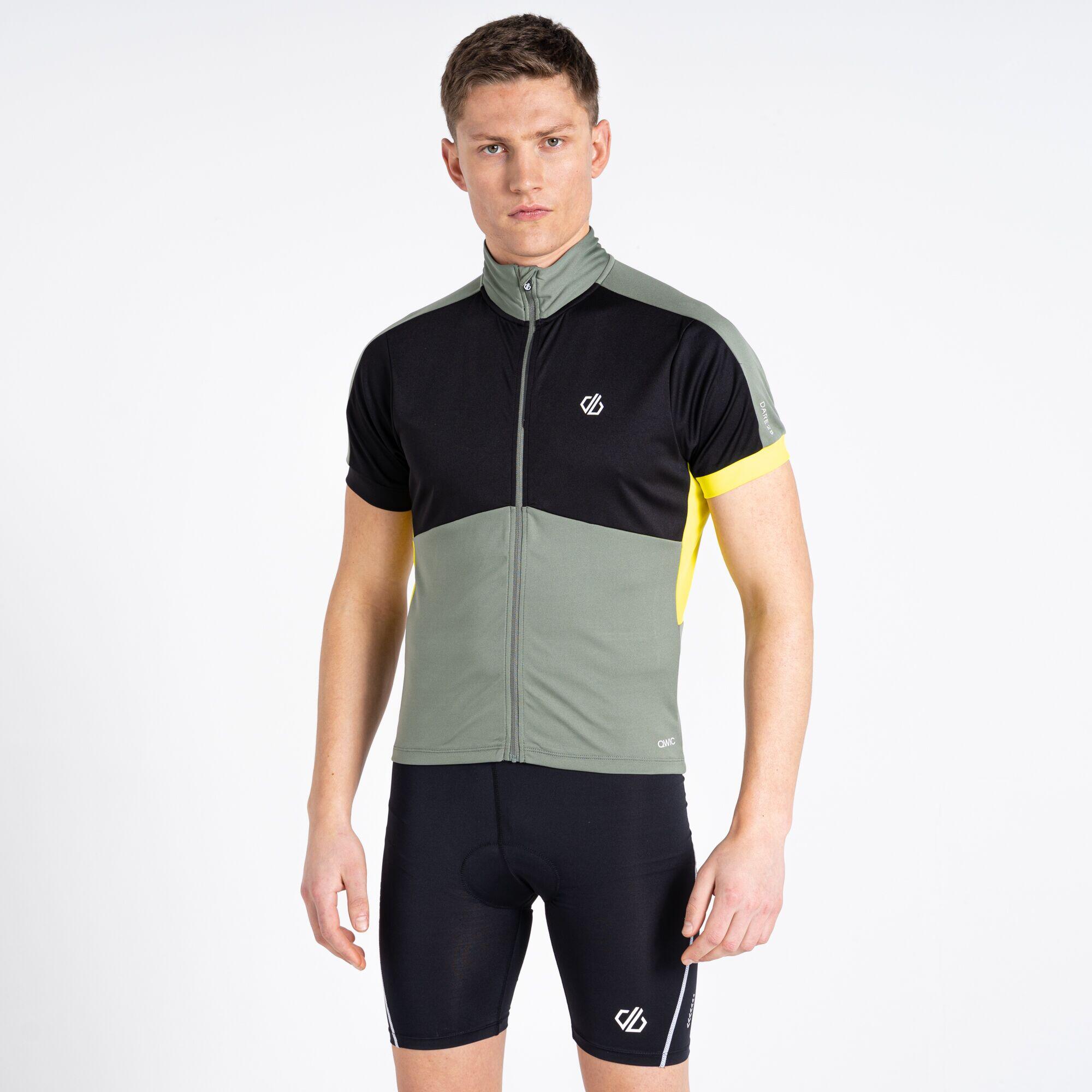 Protraction II Men's Cycling Full Zip Short Sleeve T-Shirt - Agave Green / Black 2/7