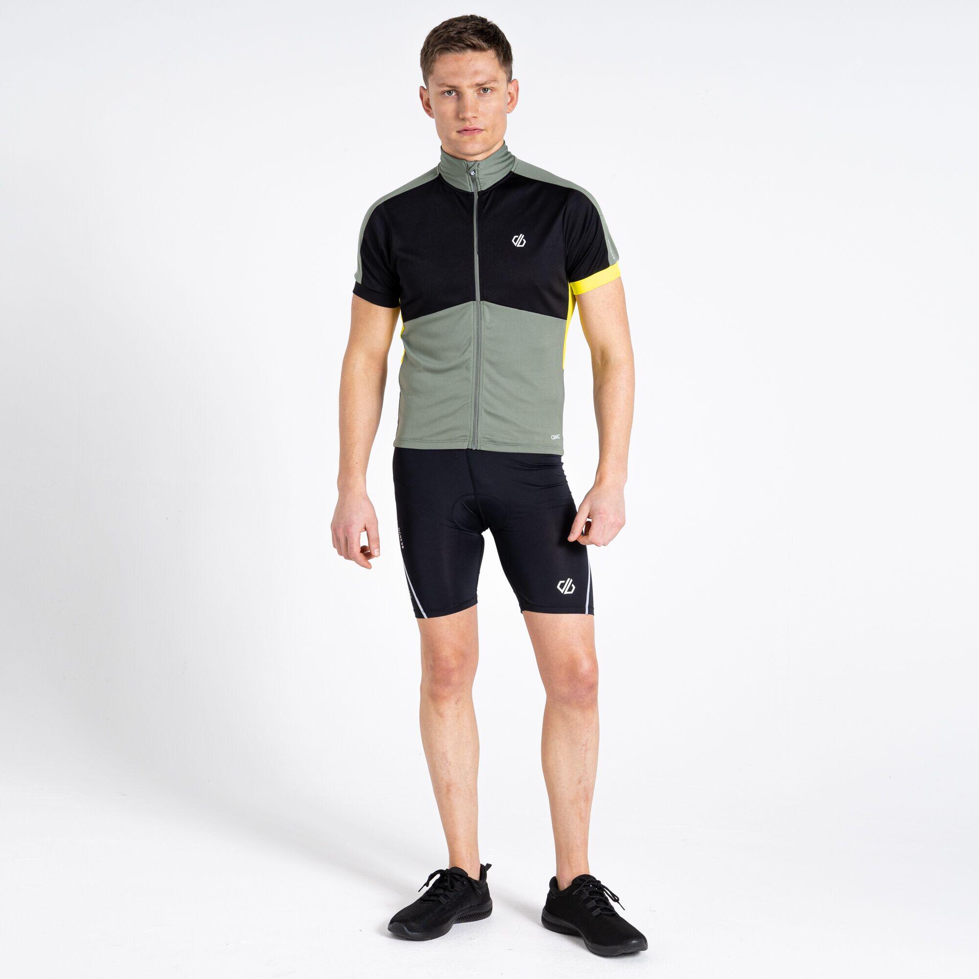 DARE 2B Protraction II Men's Cycling Full Zip Short Sleeve T-Shirt - Agave Green / Black