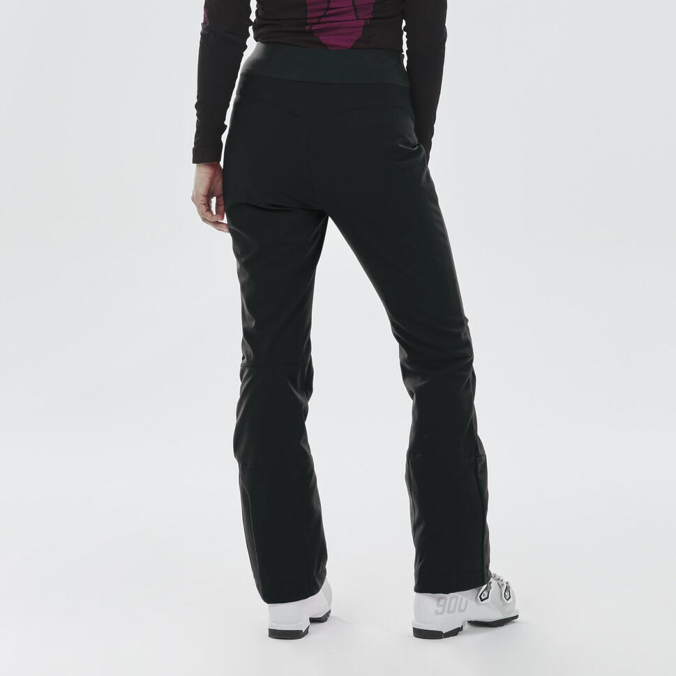 Refurbished Womens Ski Trousers 500 Slim - Black - A Grade 3/7