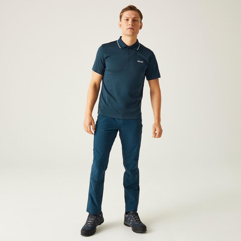 Maverik V Kurzärmeliges Walking-Poloshirt für Herren - Mittleres Marineblau