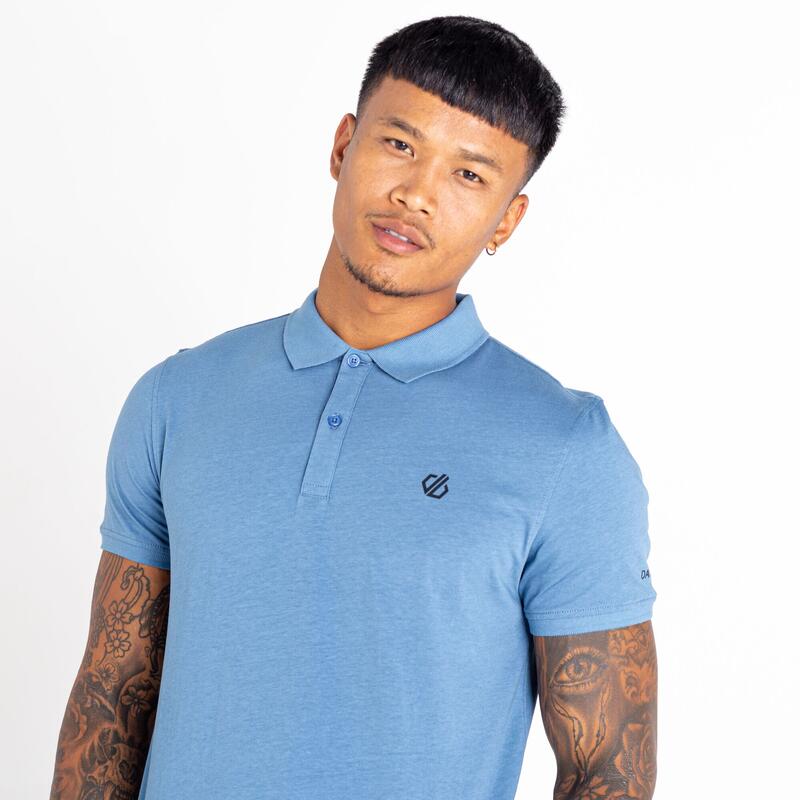 Decisive T-shirt polo de marche à manches courtes pour homme - Bleu