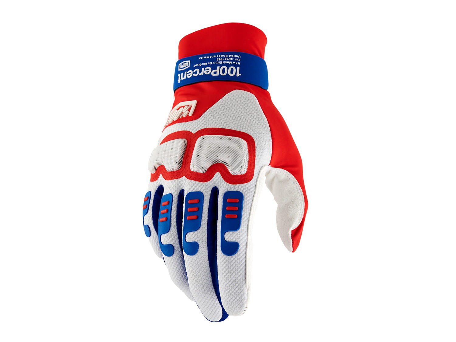 100% Langdale Gloves - Red / White / Blue