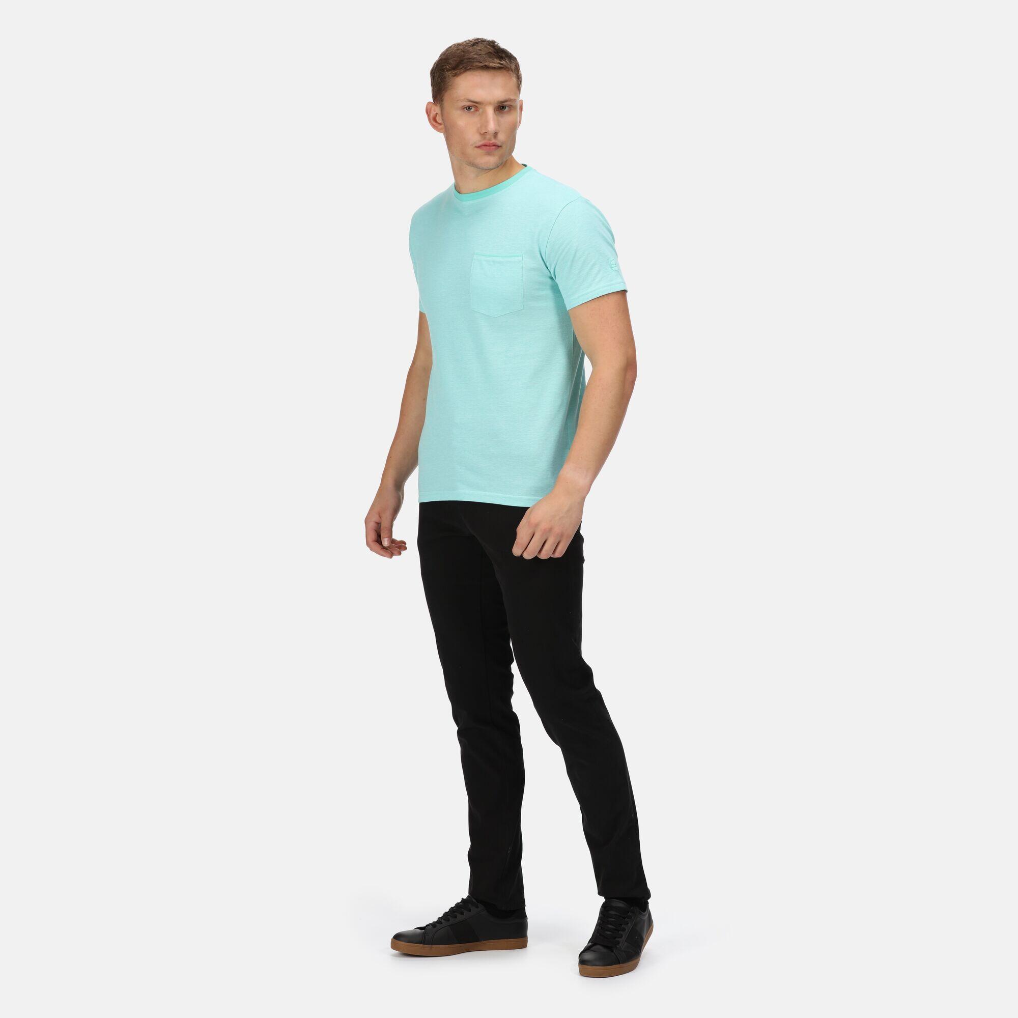 Caelum Men's Walking Short Sleeve T-Shirt - Opal Blue 3/5