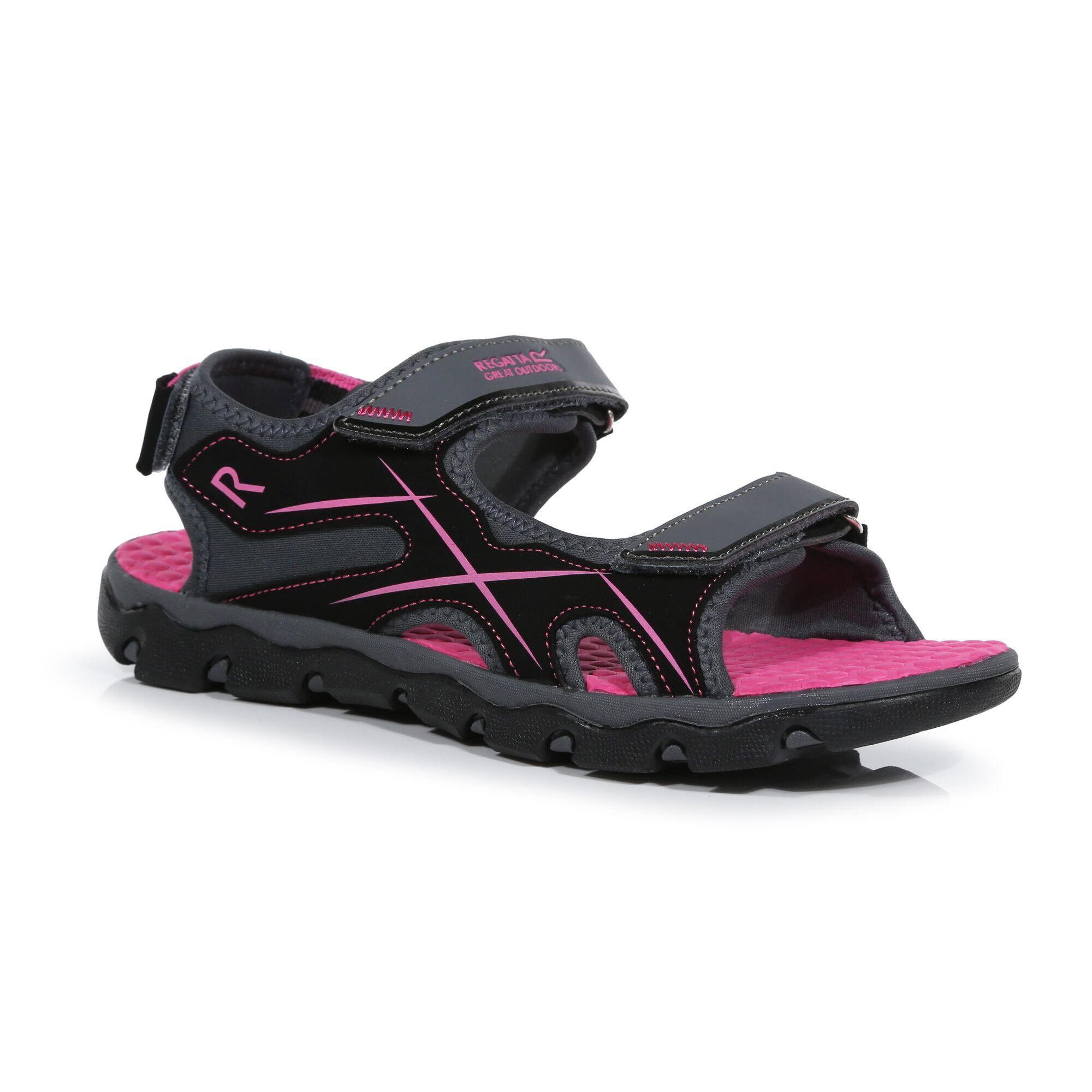 Kota Drift Junior Kids Walking Sandals - Granite Grey / Pink 2/7