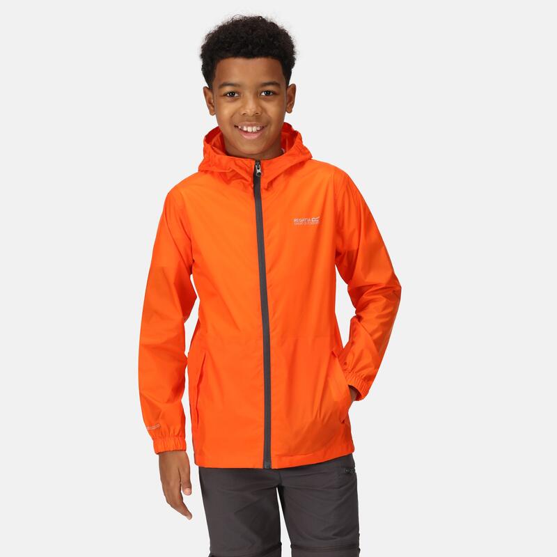 Pack It III Wasserdichte Regenjacke für Kinder zum Wandern - Orange