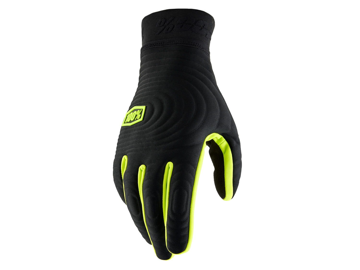 100% Brisker Xtreme Gloves - Black/Fluo Yellow