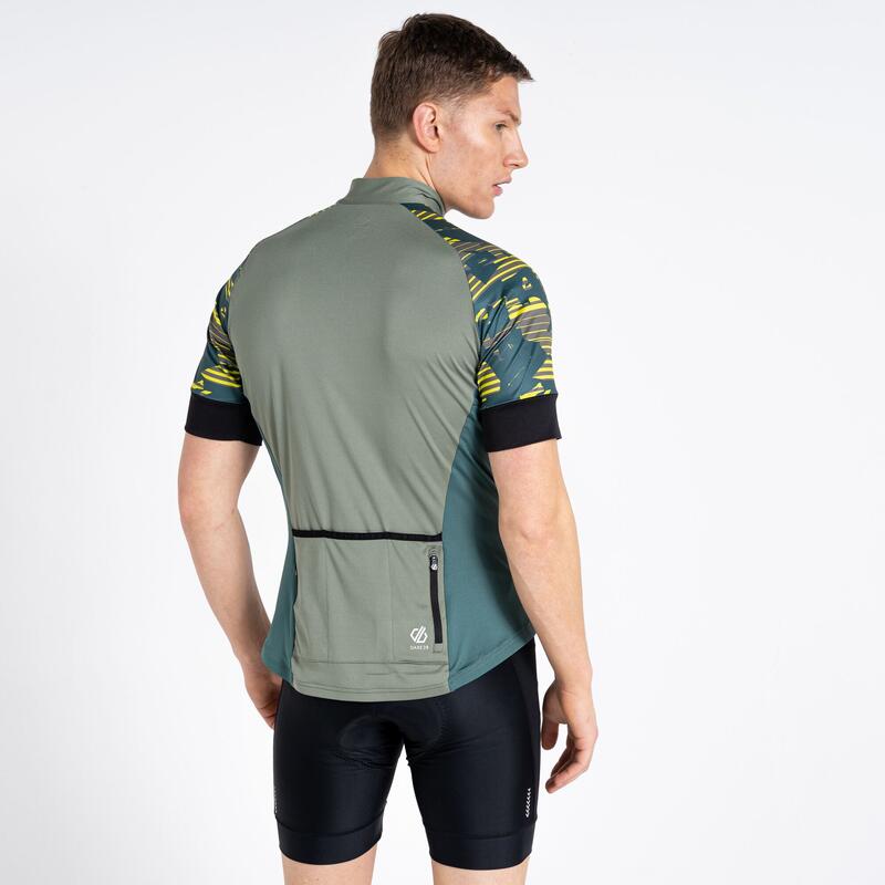 Stay The Course II T-shirt de cyclisme zippé à moitié pour homme - Vert