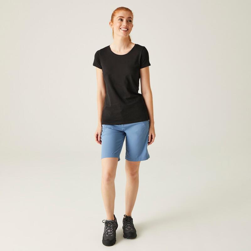 Carlie T-shirt Fitness à manches courtes pour femme - Noir