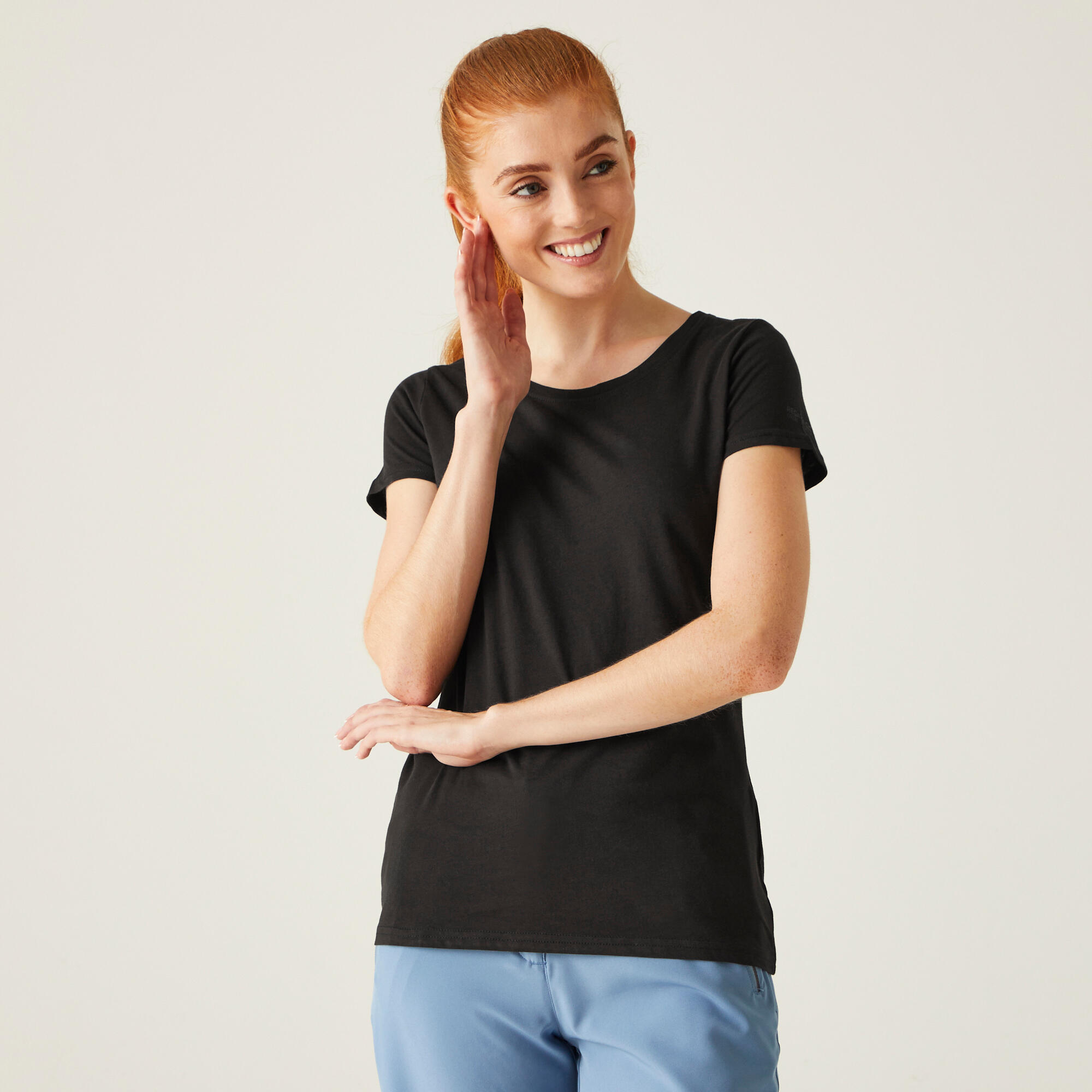 REGATTA Carlie Women's Walking Short Sleeve T-Shirt - Black