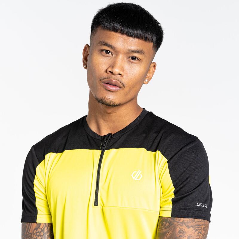 Aces III T-shirt Fitness zippé à moitié pour homme - Jaune