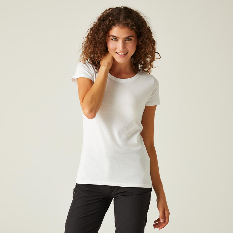 Carlie Fitness-T-shirt met korte mouwen voor dames - Wit