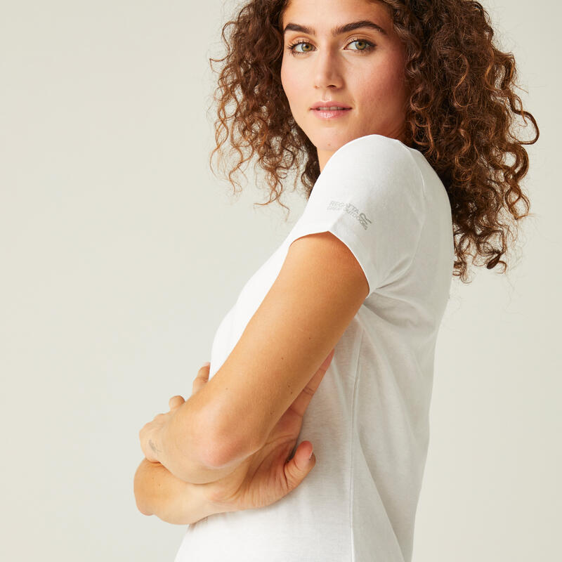 Carlie Fitness-T-shirt met korte mouwen voor dames - Wit