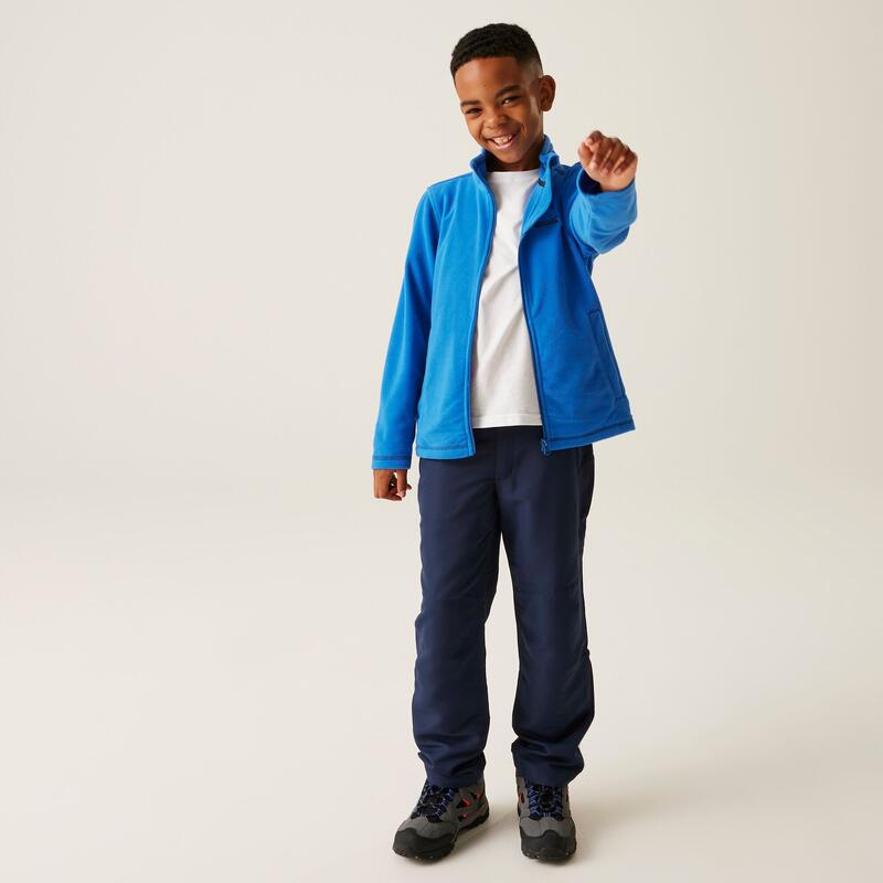 King II Fleece-Wanderjacke für Kinder - Mittelblau/Marineblau