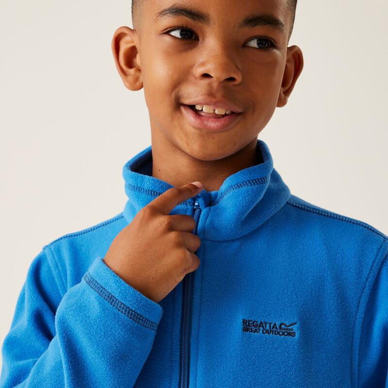 King II Fleece-Wanderjacke für Kinder - Mittelblau/Marineblau