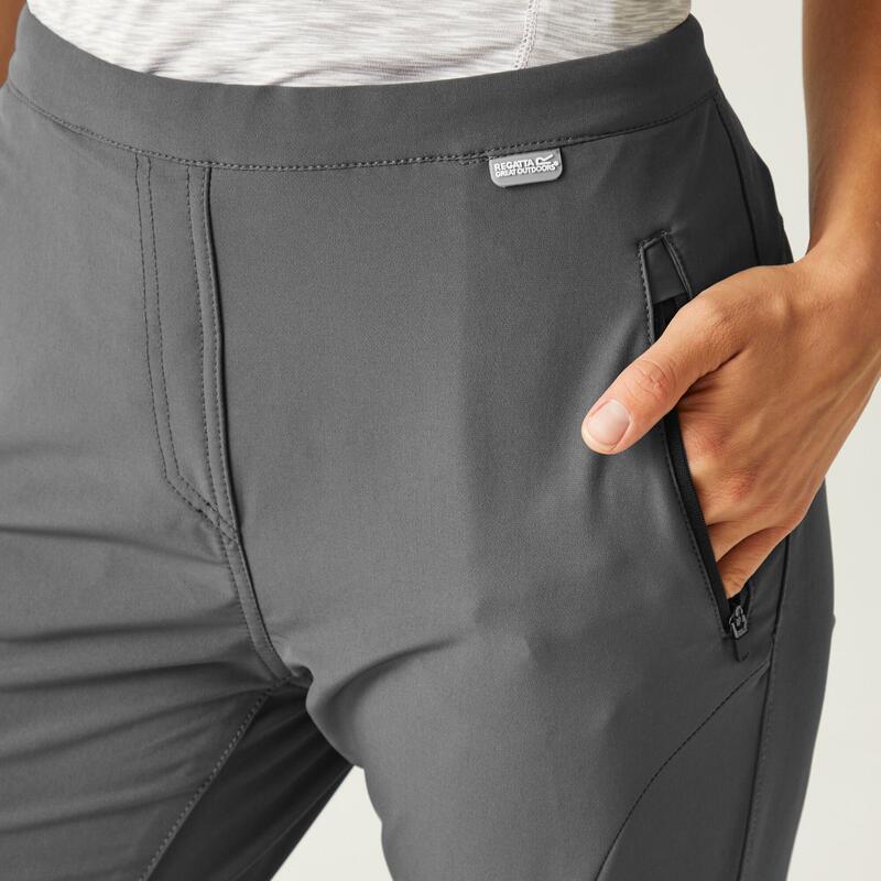 Pantalon Stretch Technique Regatta Pentre Femme - Déperlant, UV 40+, 3 Longueurs, Poches Zippées