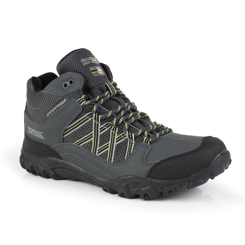 Edgepoint Heren Hiking Wandelschoenen - Grijs / heldergroen