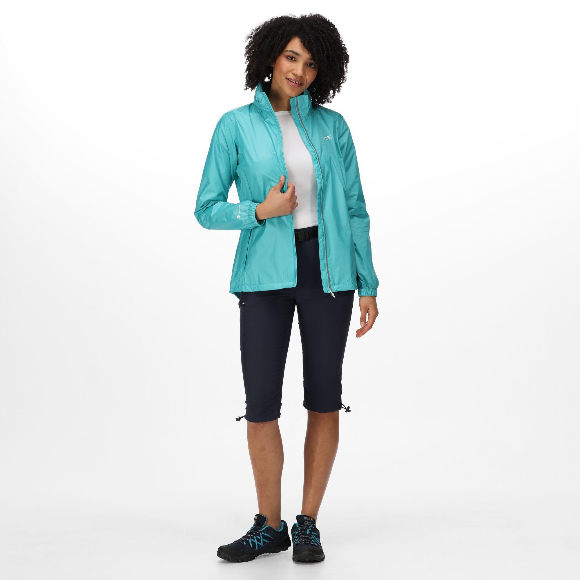 Corinne IV Women's Fitness Waterproof Rain Jacket - Turquoise 3/6
