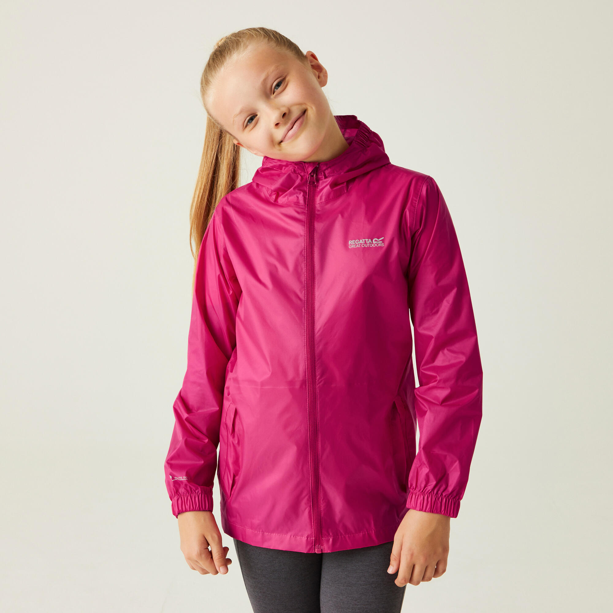 REGATTA Pack It III Kids' Hiking Waterproof Rain Jacket - Pink