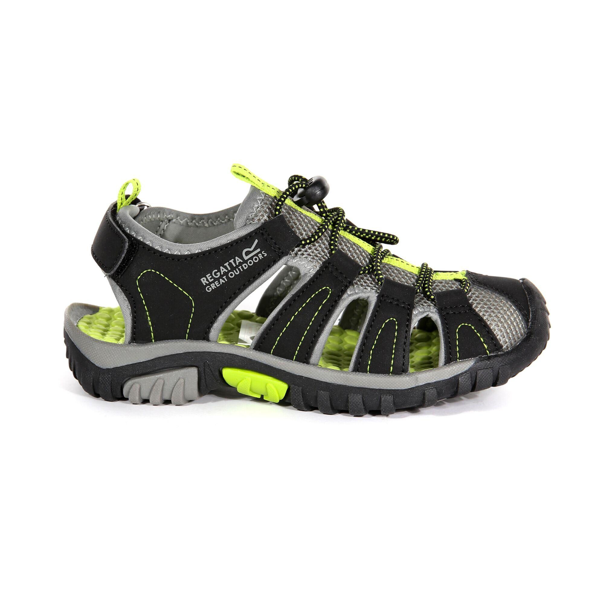 Westshore Junior Kids Walking Sandals - Black / Lime 1/5