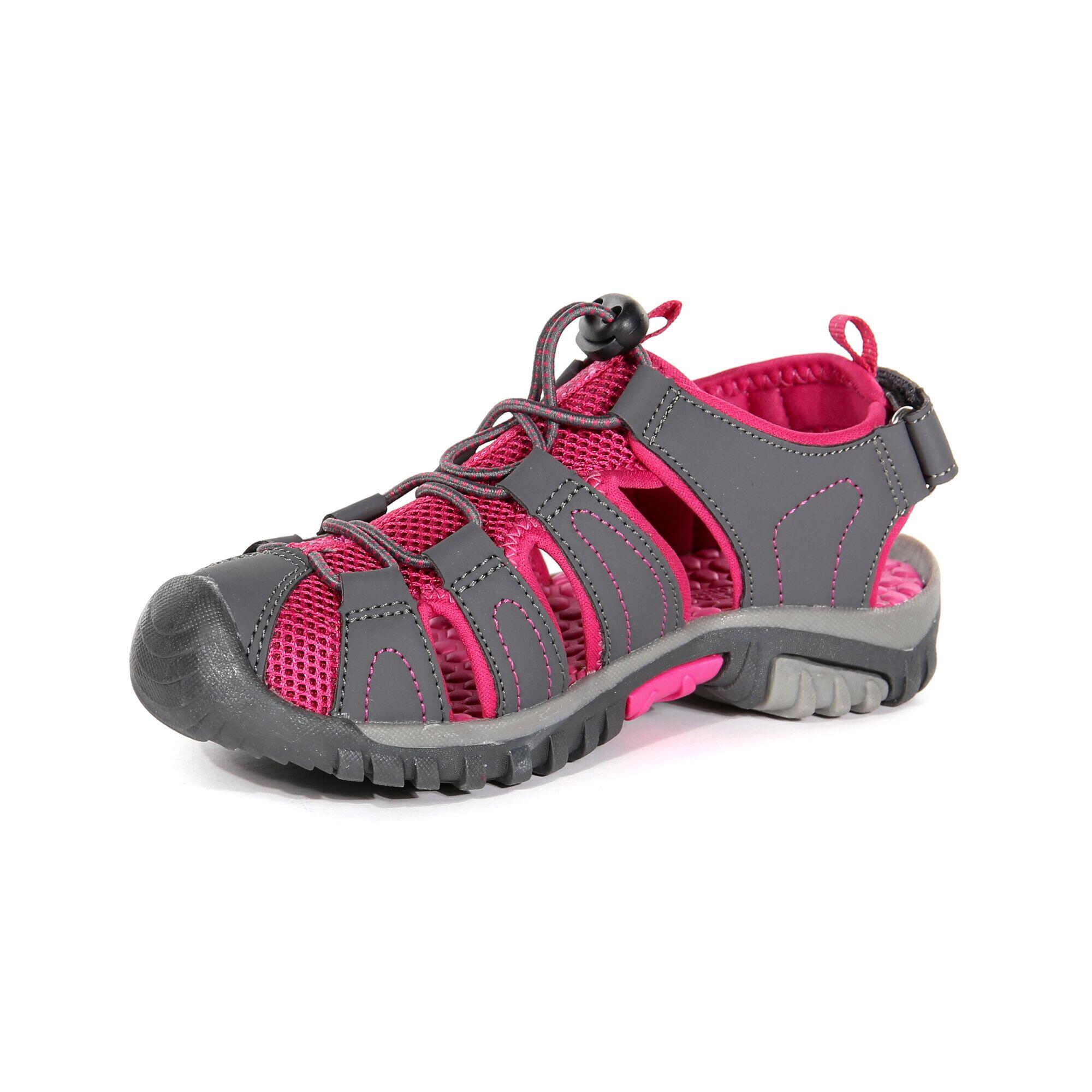 Westshore Junior Kids Walking Sandals - Granite Grey / Pink 4/5