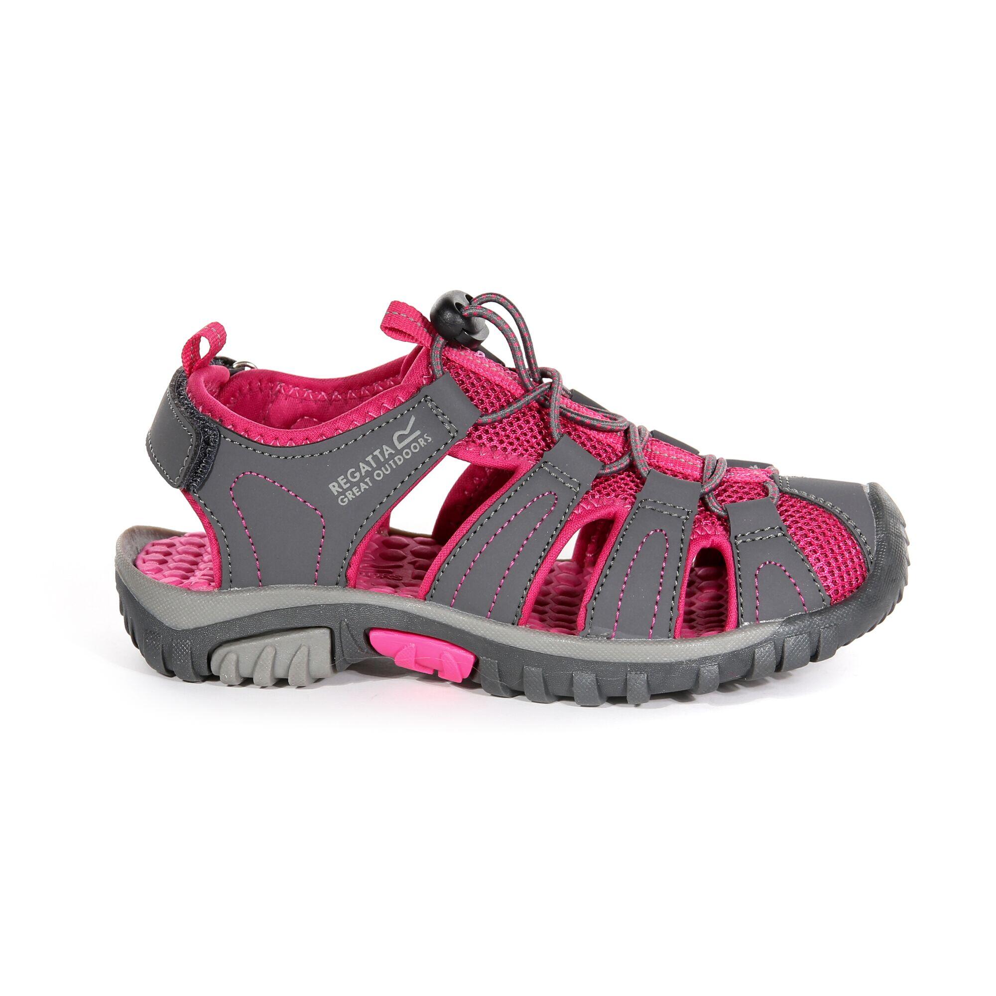 REGATTA Westshore Junior Kids Walking Sandals - Granite Grey / Pink