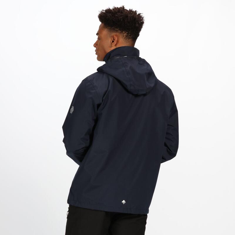 Matt Homme Randonnée Veste imperméable - Bleu marine / orange