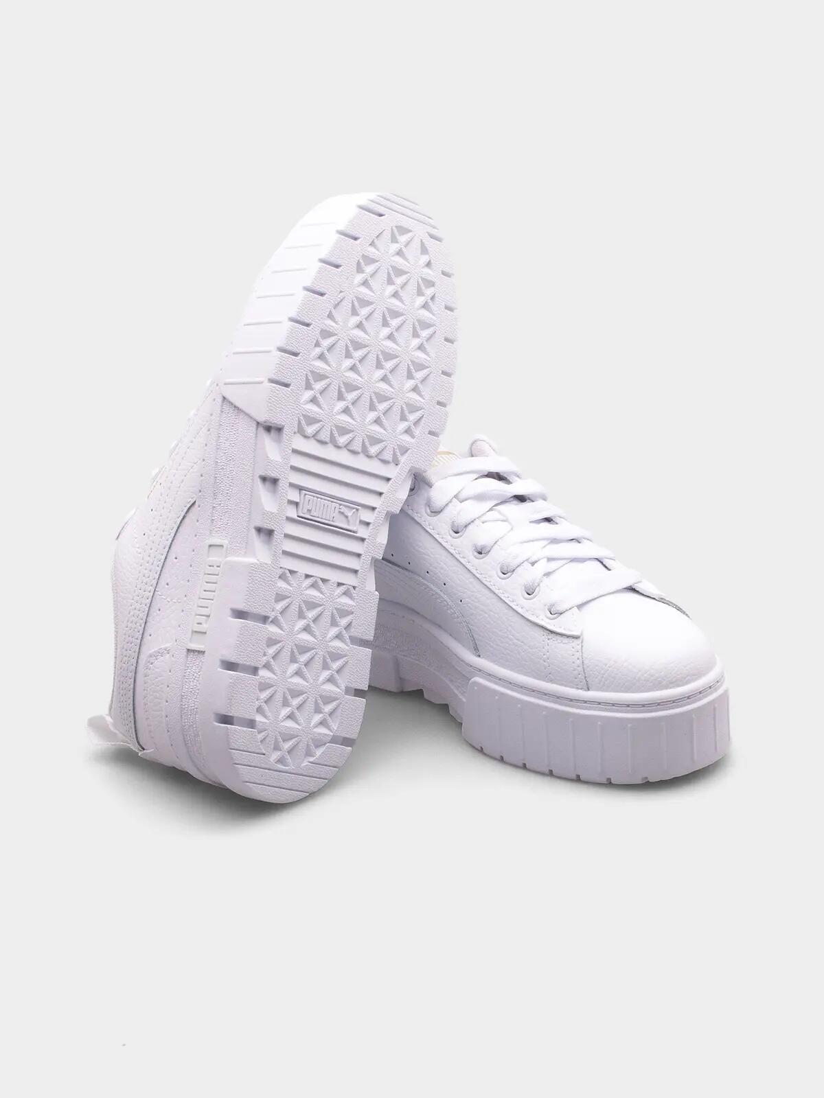 Baskets Puma Mayze Lth Jr, Blanc, Unisexe 6/7