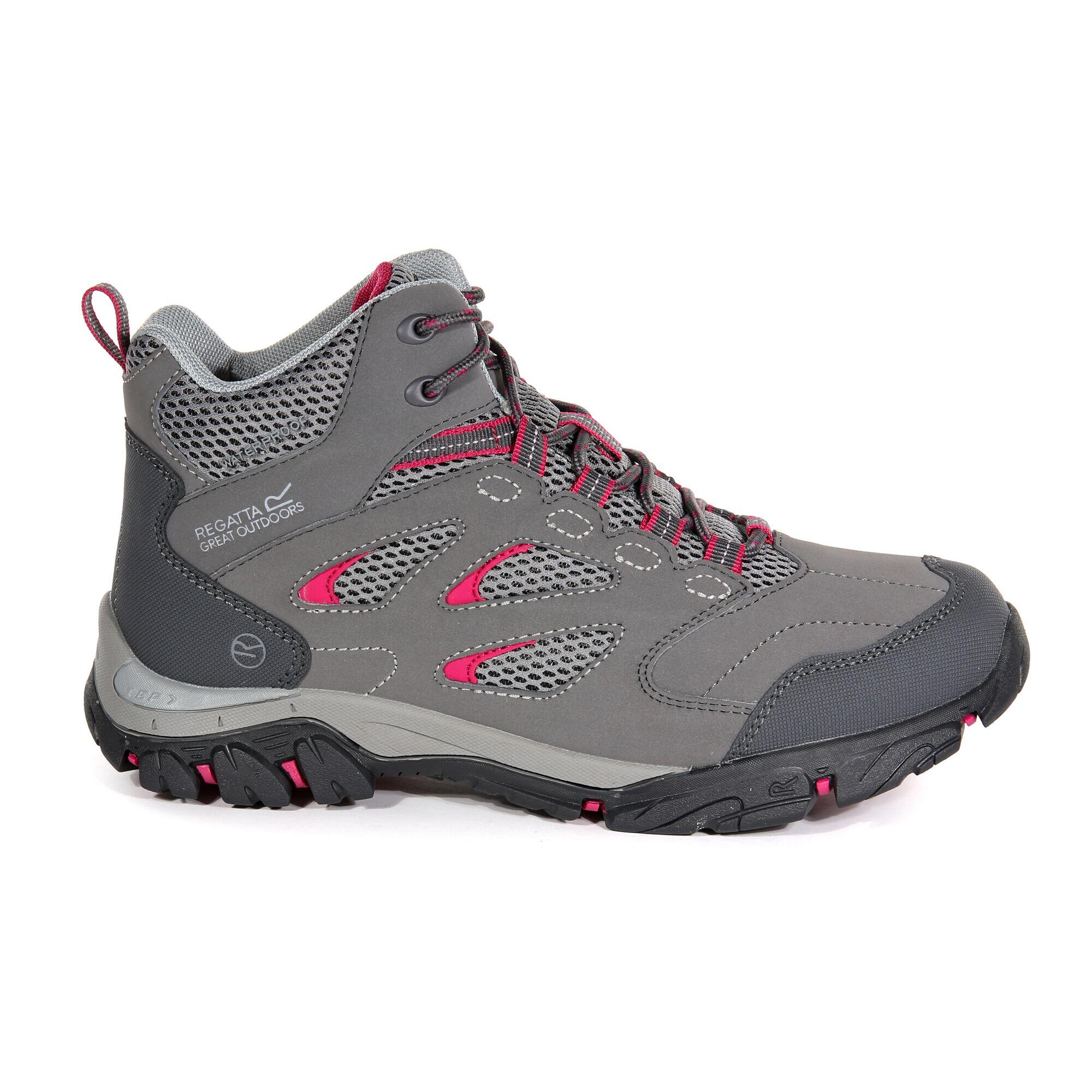 REGATTA Lady Holcombe IEP Mid Women's Hiking Boots - Steel Grey / Pink