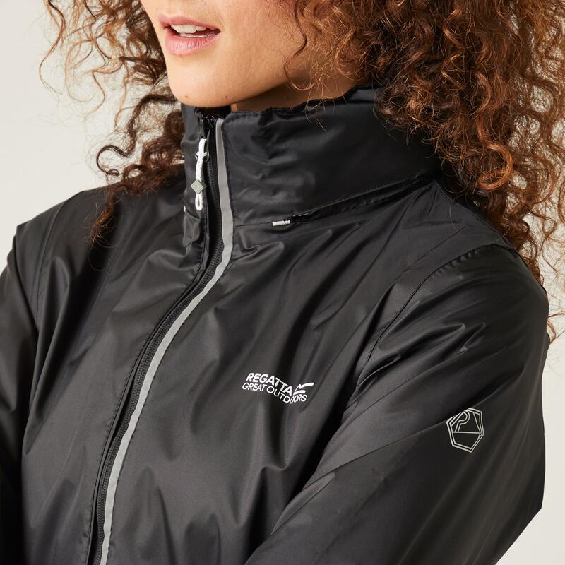 Corinne IV Veste de fitness anti-pluie imperméable pour femme - Le noir