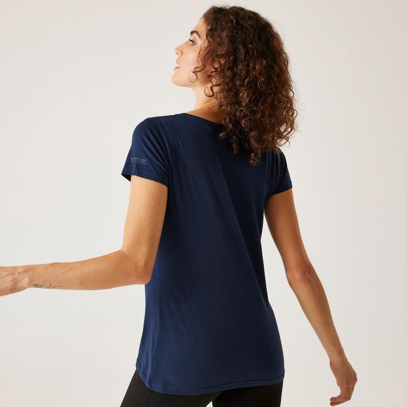 Carlie T-shirt Fitness à manches courtes pour femme - Marine
