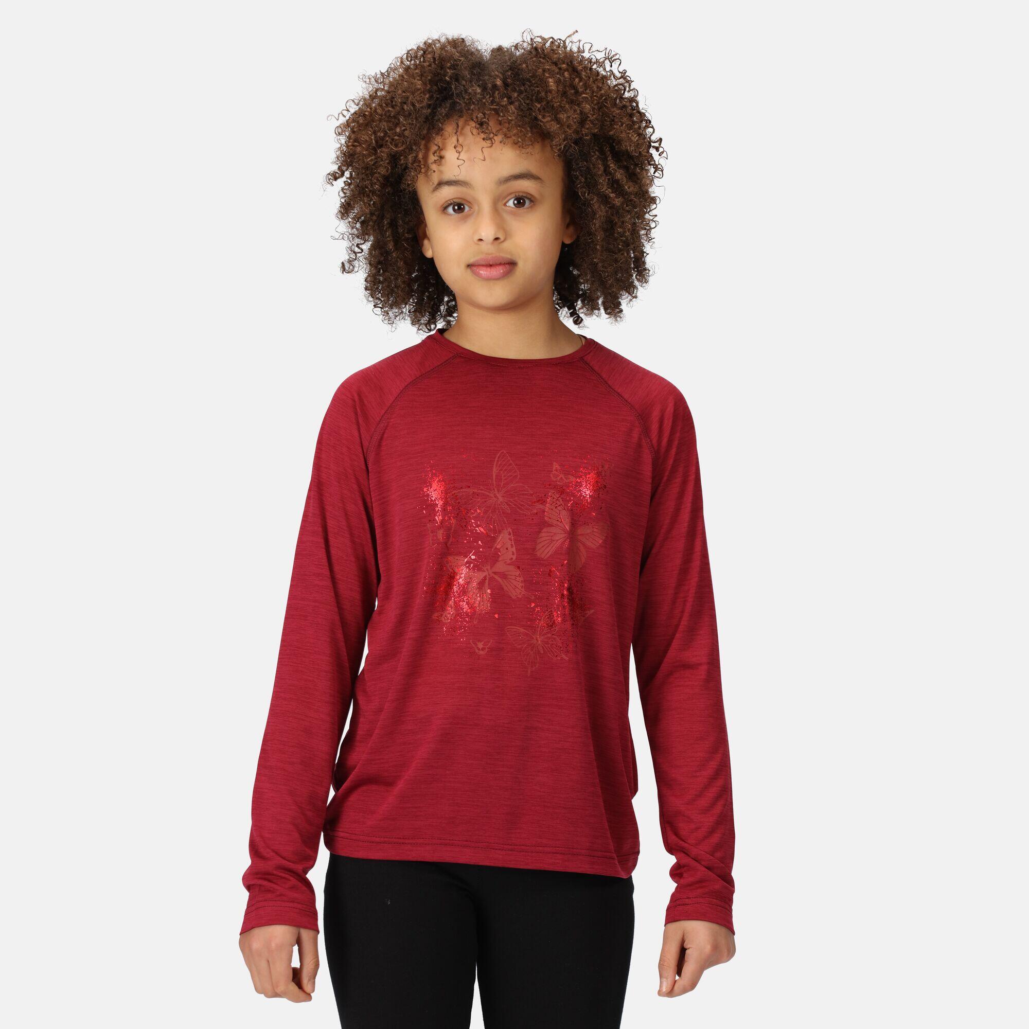 Camiseta Senderismo Niño Gráfica Regatta Burnlee, rojo 4/5